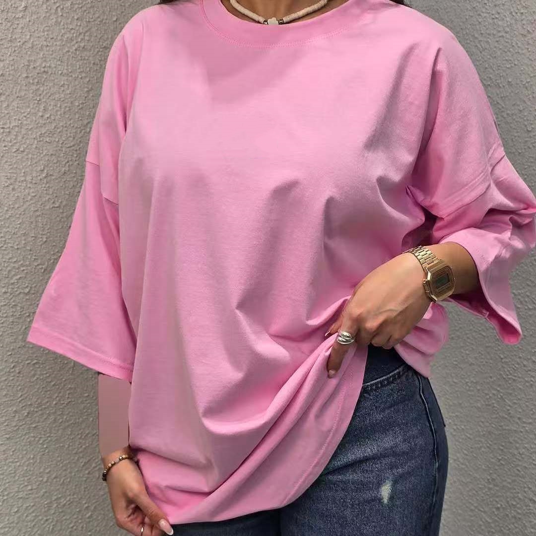 Loose American Printed T-shirt, Trendy Casual Slim-fit Women Summer Top