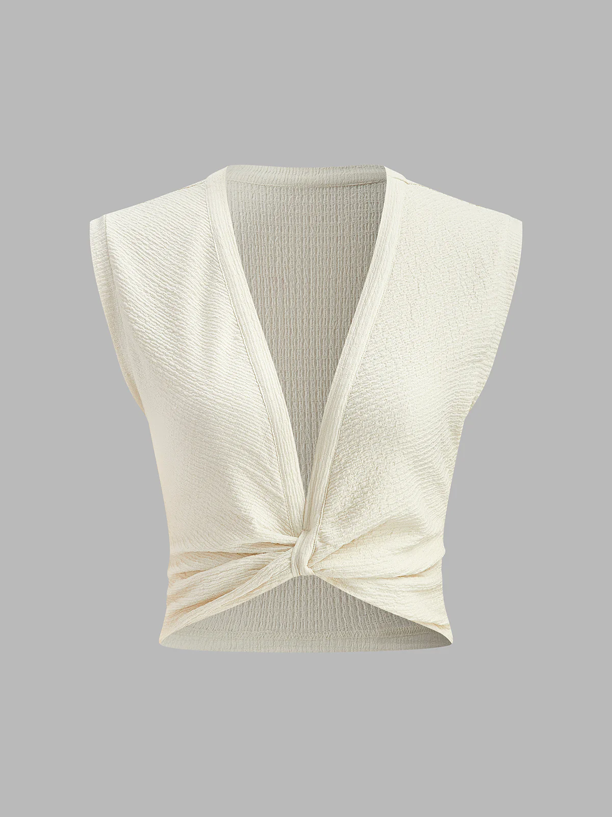 V-Neck Knot Front Sleeveless Top