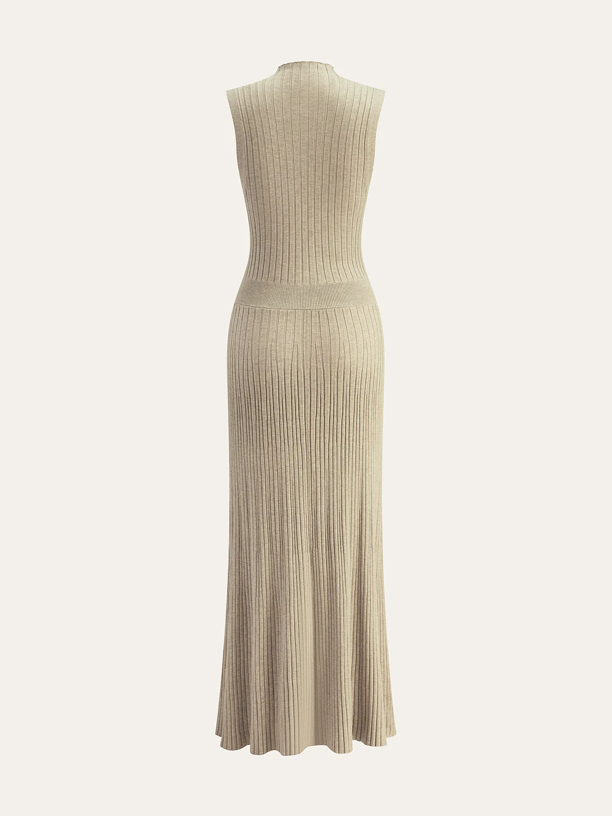 Wool Blend Ribbed Button Maxi Dress