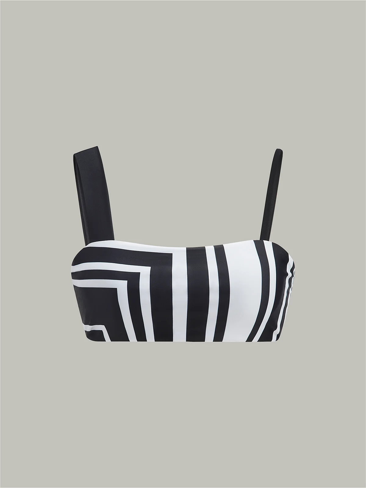 Geometric Print Asymmetric Strap Bikini Top
