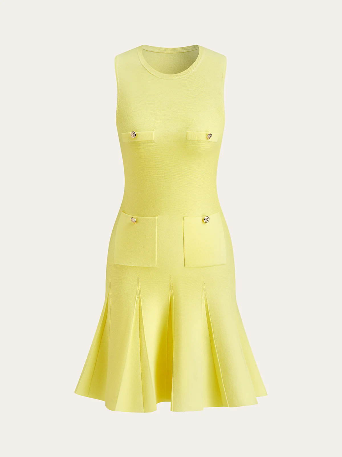 Sleeveless Knit Dress With Pocket Detail