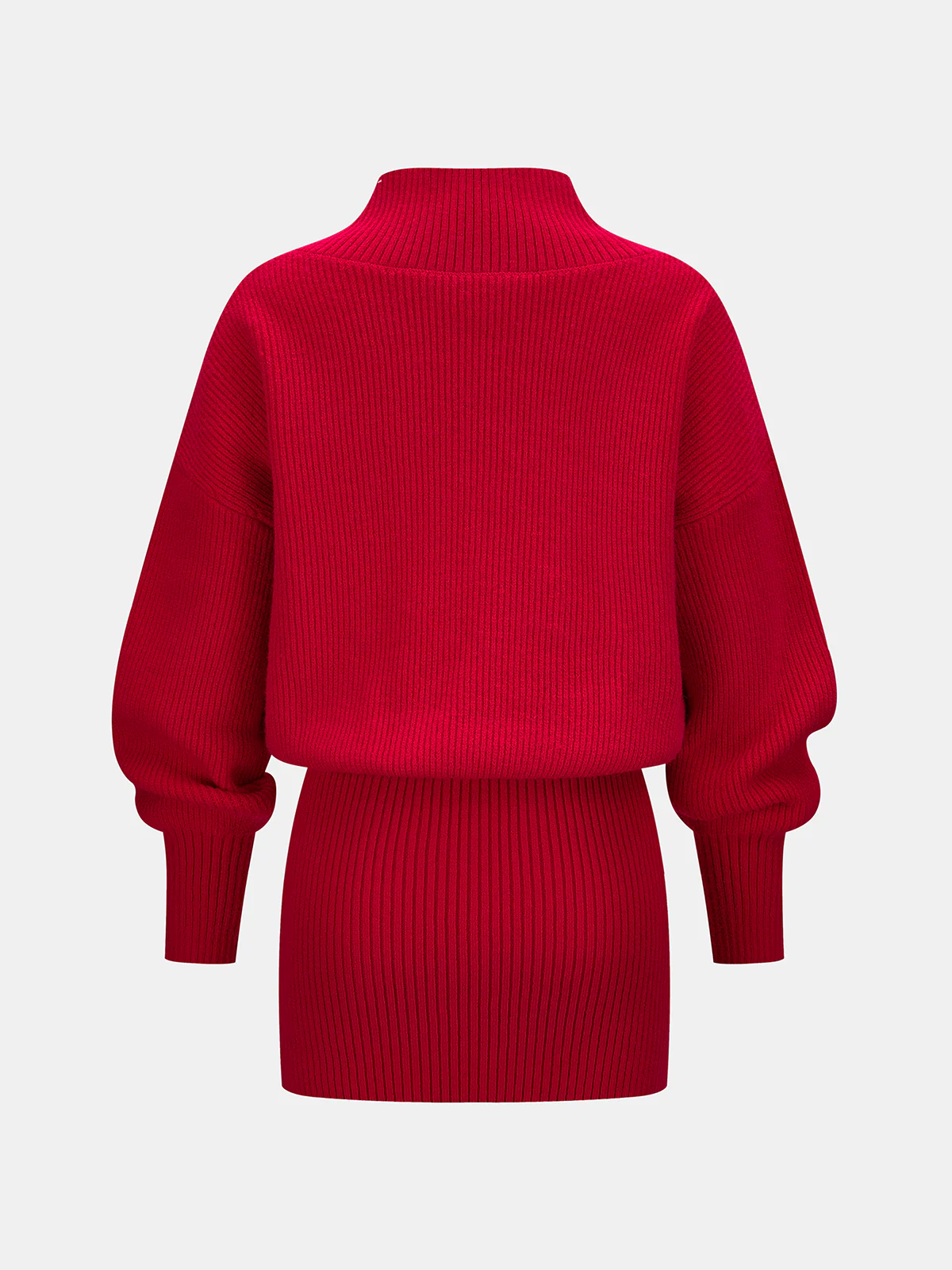 Wrap V-Neck Ribbed Knit Mini Dress