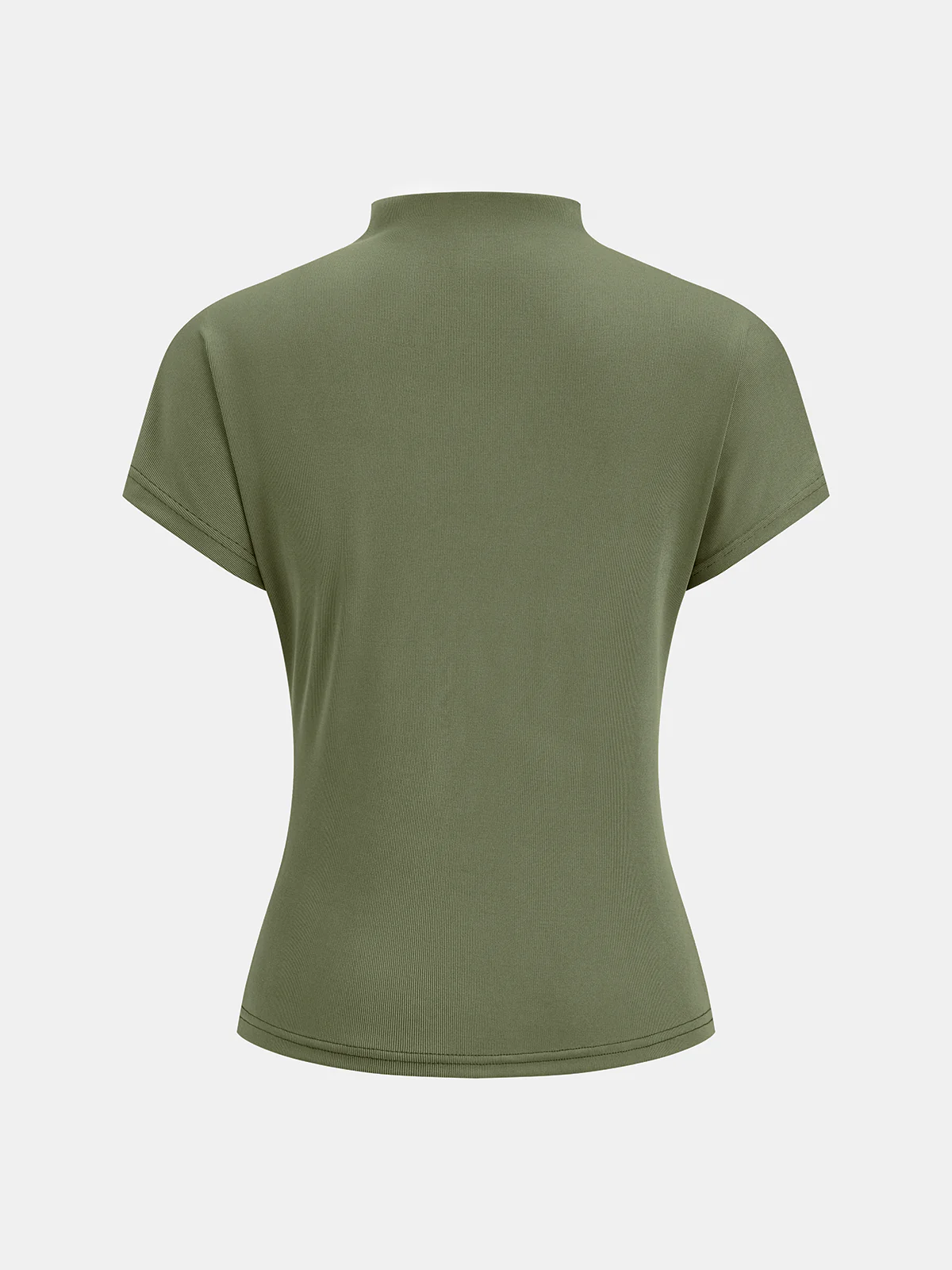 Ruched Mock Neck Short Sleeve Top