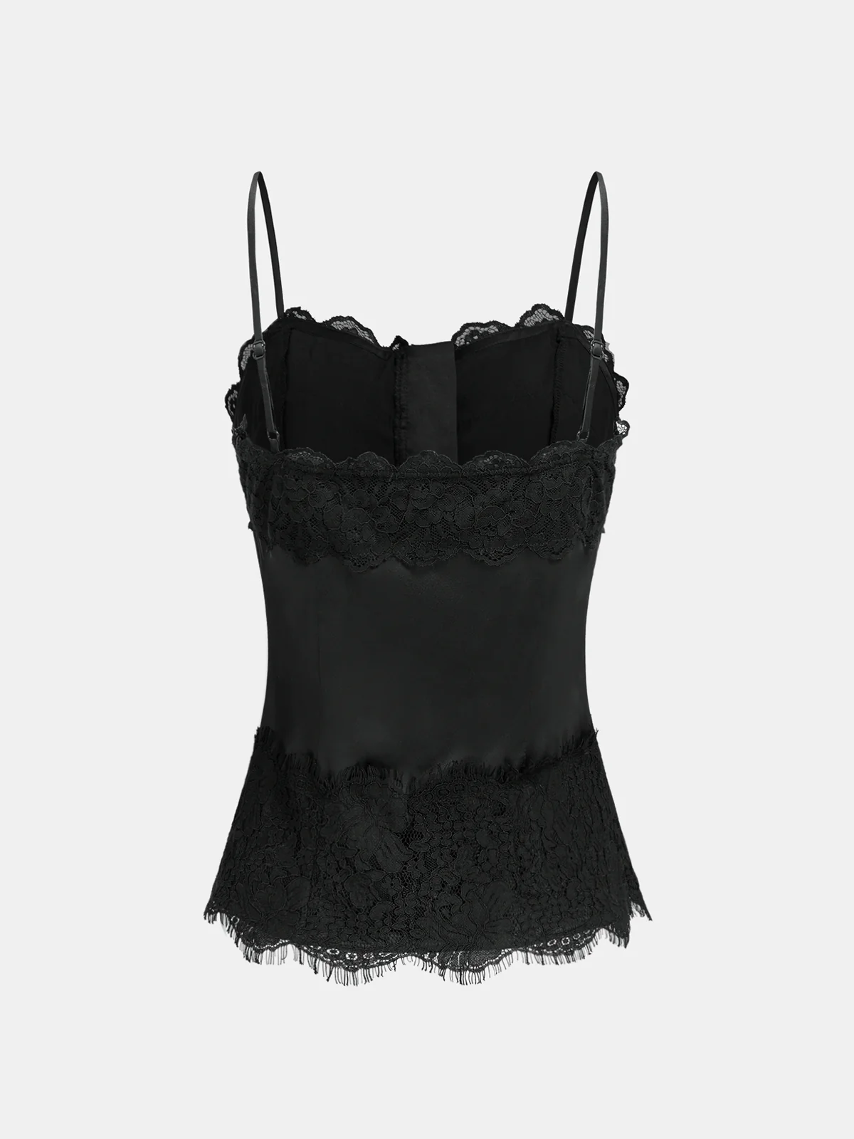 Lace-Trim Satin Cami Top