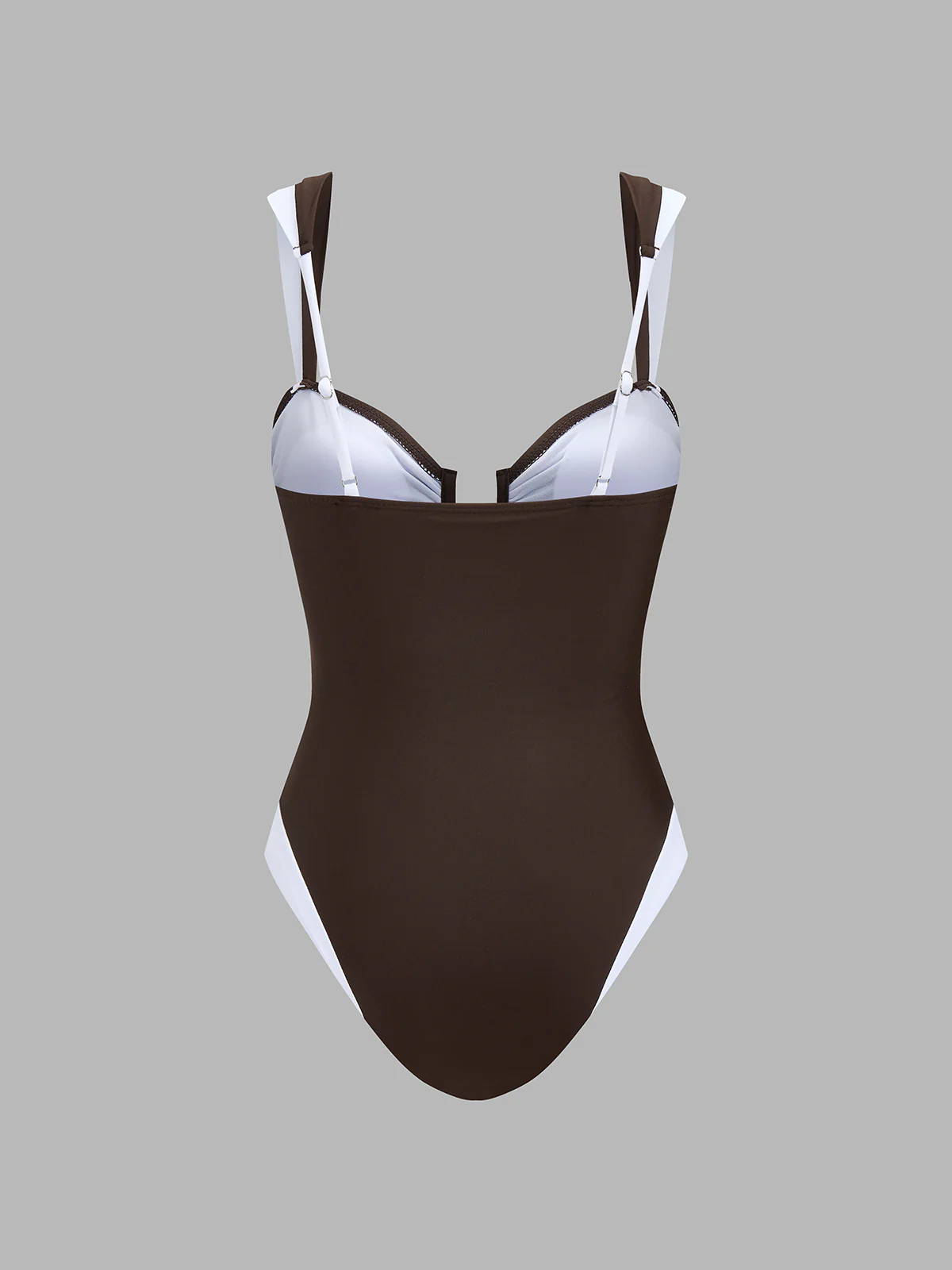 Color Block U Cut One Piece Swimsuit