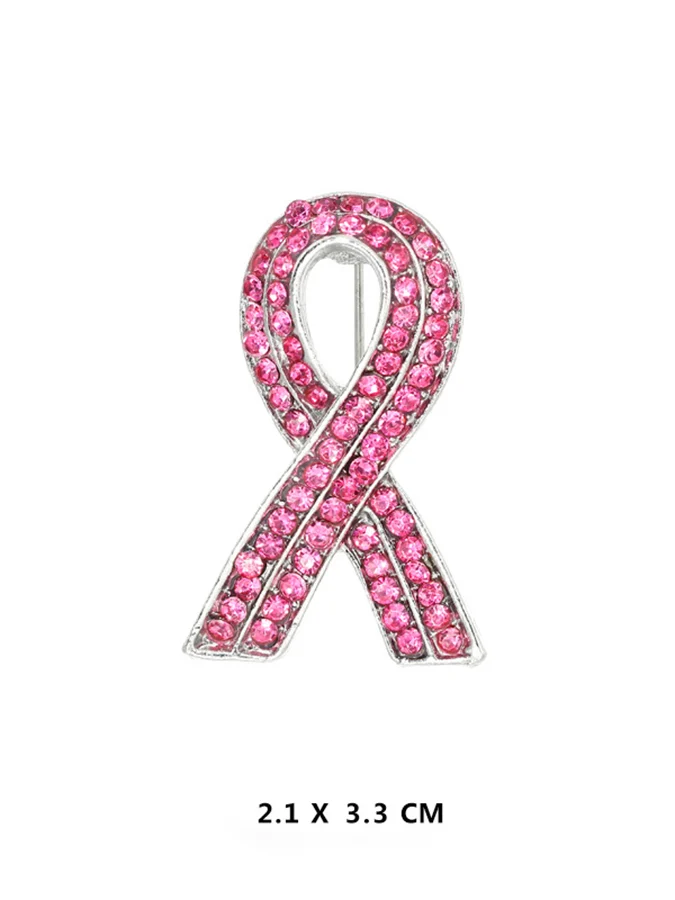 Women's Diamond Pink Ribbon Breast Prevention and Treatment Promotion Sign Care Breast Needle