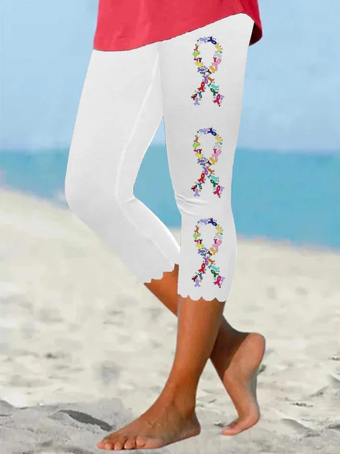 Women's All Awareness Ribbon Print Leggings