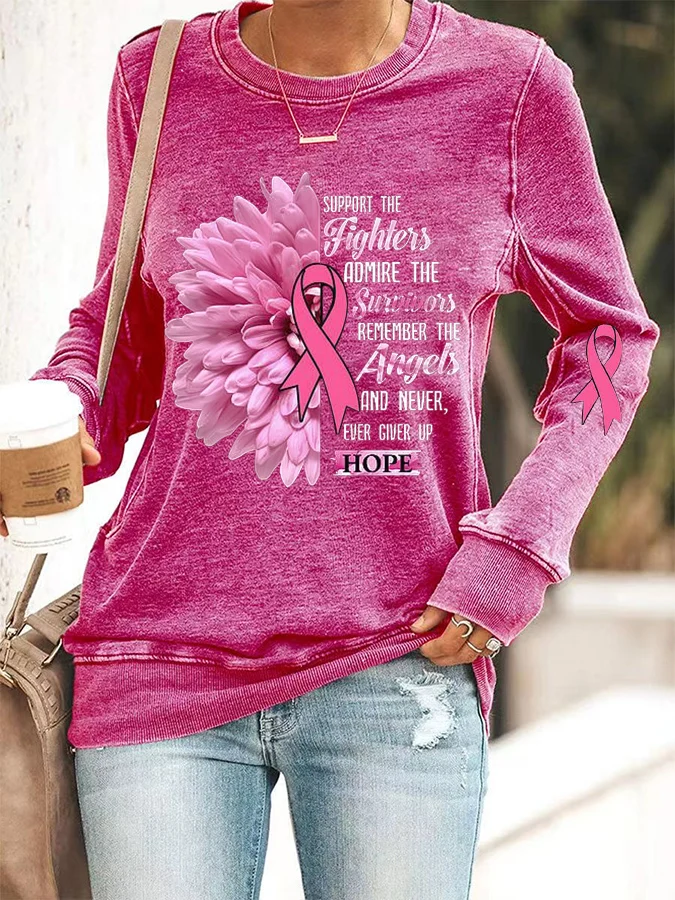 Women'S Casual Awareness Long-Sleeved Sweatshirt