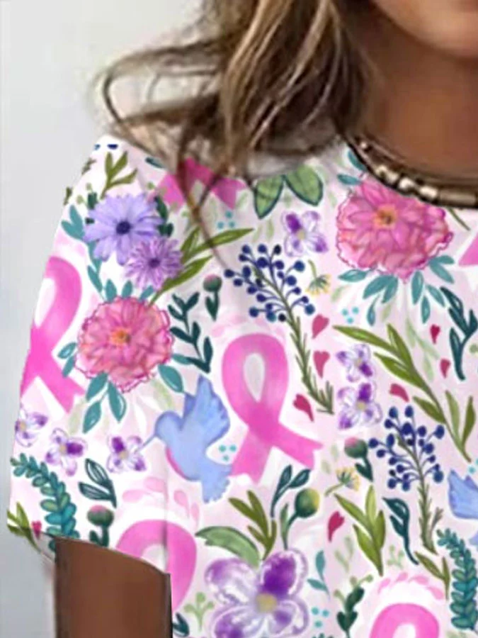 Women's  Awareness Print Casual T-Shirt
