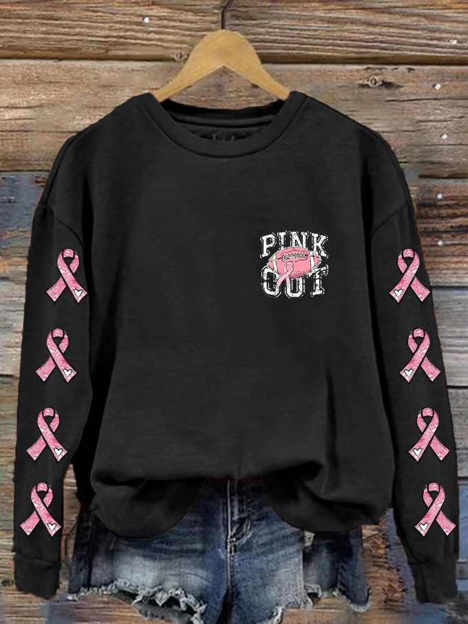 Women's PINk Out Football  Printed Sweatshirt