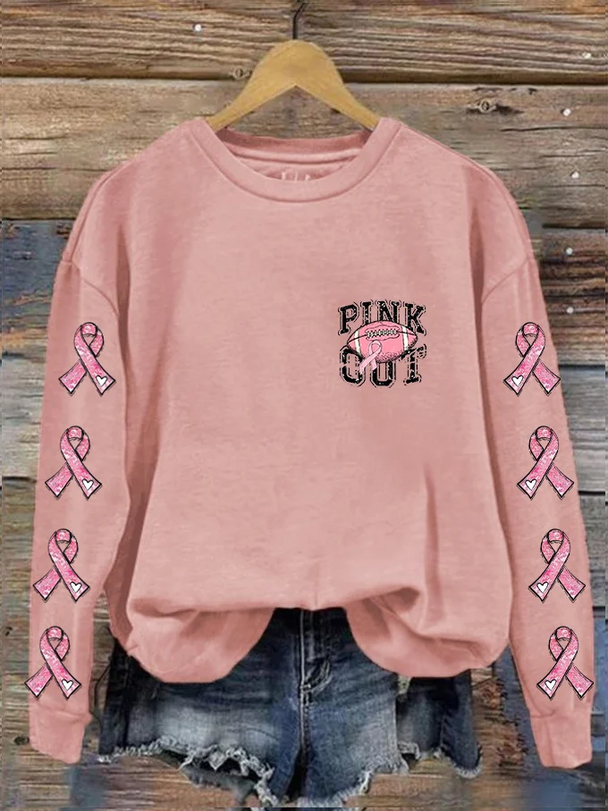 Women's PINk Out Football  Printed Sweatshirt