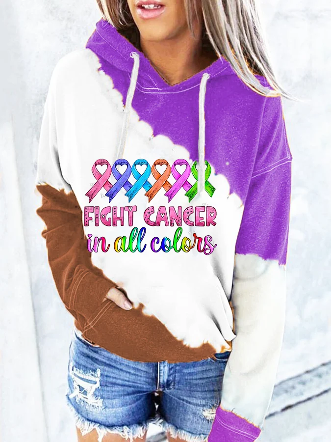Print Hooded Long Sleeve Sweatshirt