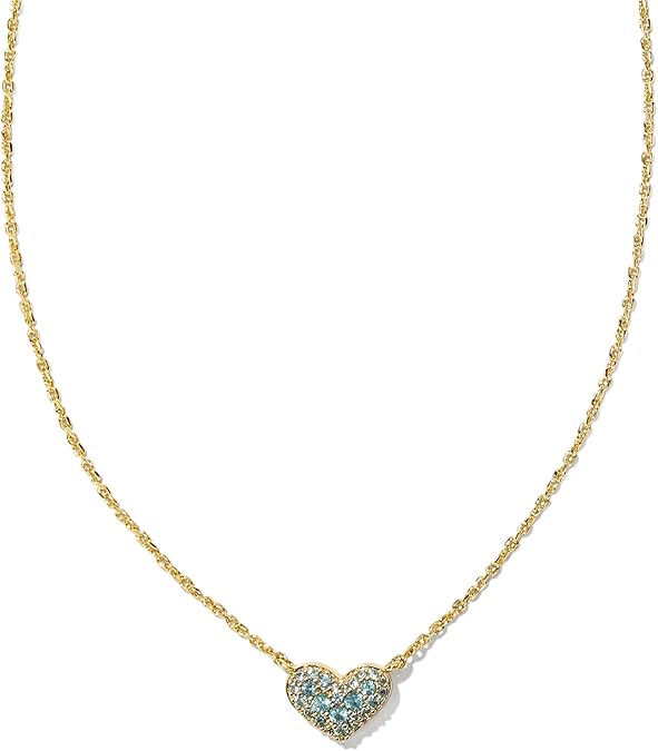 Pave Crystal Heart Necklace, Fashion Jewelry For Women