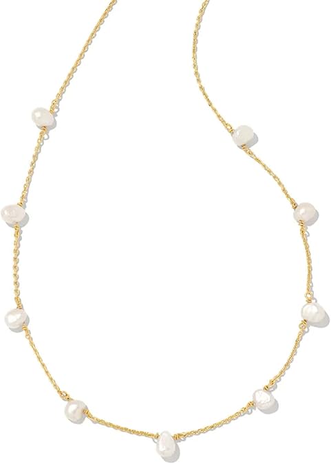 14k Gold-Plated Pearl Strand Necklace in White Pearl, Fashion Jewelry for Women