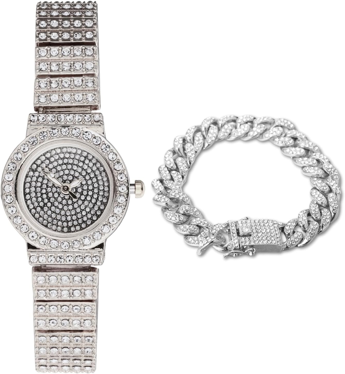 Women's Diamond Bracelet Watch,18k Real Gold/Platinum Plated,Full of Diamonds Sparkling Starry,Round Dial Design,Elegant Casual,Stainless Steel Band Quartz Watch,Present for her