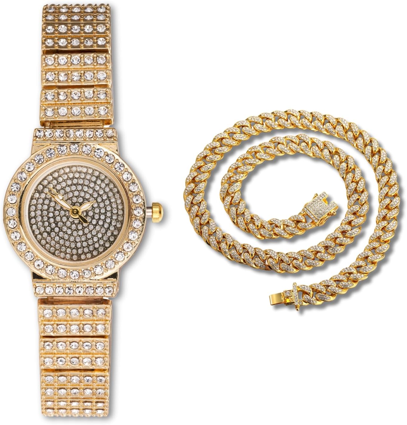 Women's Diamond Bracelet Watch,18k Real Gold/Platinum Plated,Full of Diamonds Sparkling Starry,Round Dial Design,Elegant Casual,Stainless Steel Band Quartz Watch,Present for her