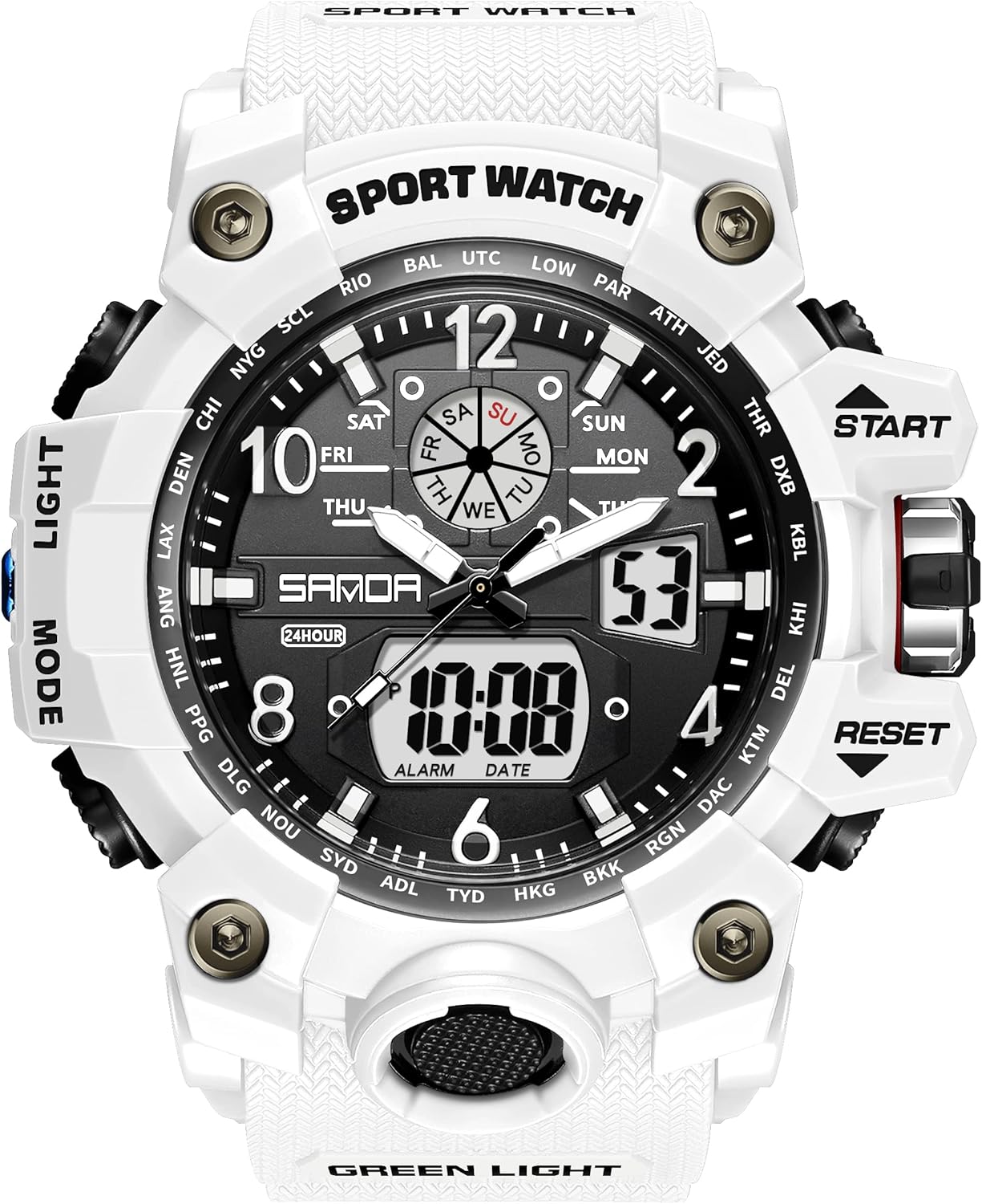 Men's Watches Sports Outdoor Waterproof Military Wrist Watch Date Multi Function Tactics LED Alarm Stopwatch